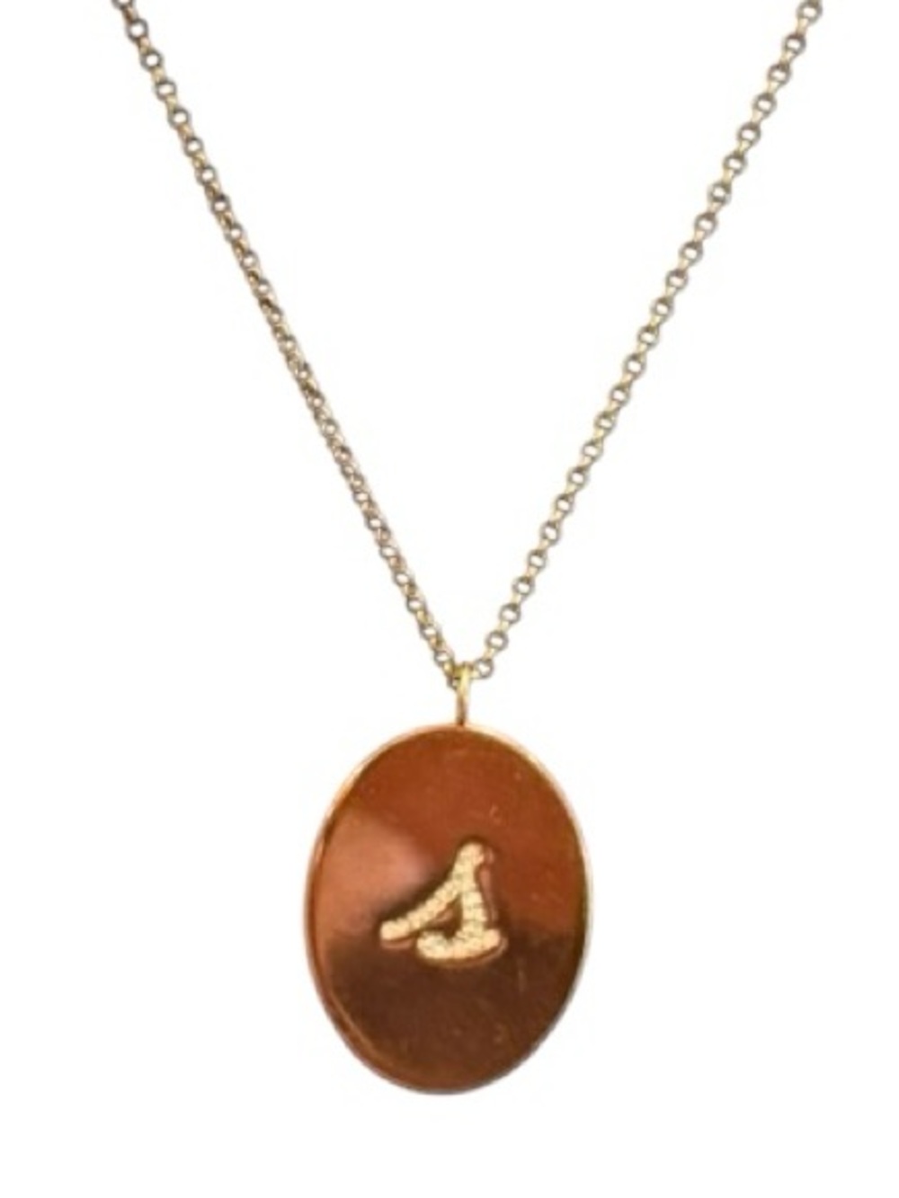 kate spade Rose Gold Oval Pendant “S” Crystal Initial One in a Million Necklace